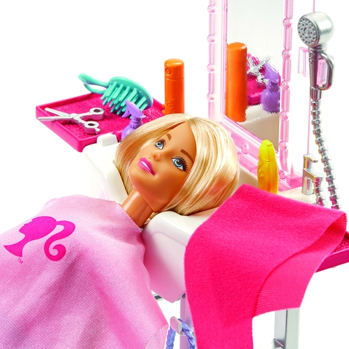 Boneca E Playset - Salão De Beleza E Barbie Fjb36 Mattel