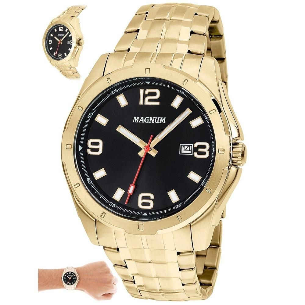 Relógio Magnum Masculino Ref: Ma33059a Casual Dourado