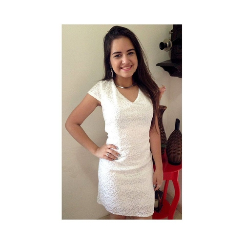 vestido branco casual curto