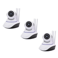 Kit 3 Câmera Ip Noturna Segurança Espiã 720p HD Audio Wifi Wireless 3g Sensor Infravermelho 3 Antena é boa?