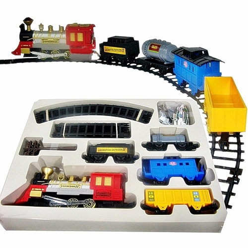 Locomotiva Trem Grande Trilhos 5 Vagões Brinquedo Infantil no Shoptime