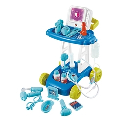 Carrinho Doutor Kit Medico Infantil com acessórios Som e Luz AZUL Menor preço em Carrinho Doutor Kit Medico Infantil com acessórios Som e Luz AZUL