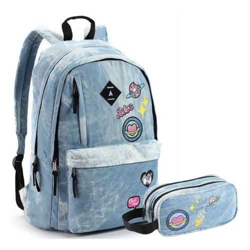 mochila jeans antiga