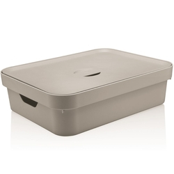 Caixa Organizadora 16L Caixa Plastica Cesto Organizador Cube Bege Menor preço em Caixa Organizadora 16L Caixa Plastica Cesto Organizador Cube Bege