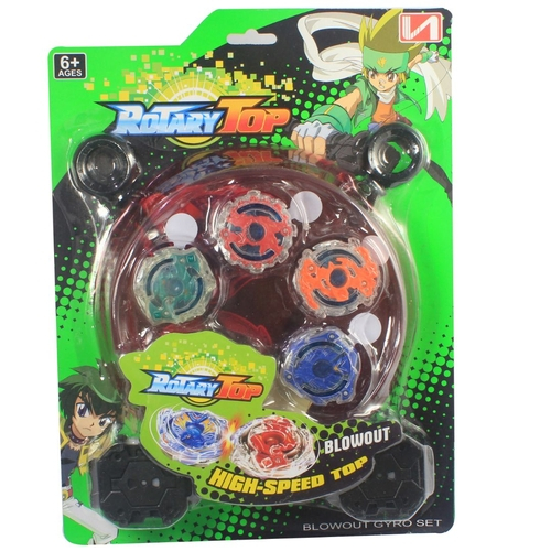 Kit 4 Beyblade Metal + 2 Lançador + Arena Batalha