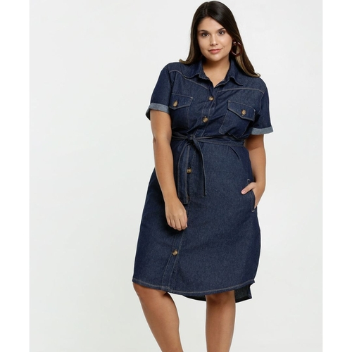 vestido jeans marisa plus size
