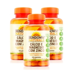 Sundown Kit 3x Calcio Magnesio Zinco 100 Comp Menor preço em Sundown Kit 3x Calcio Magnesio Zinco 100 Comp