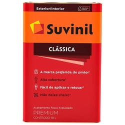 Tinta Látex Fosco Clássica Maxx Premium Branco Neve 18L Suvinil Menor preço em Tinta Látex Fosco Clássica Maxx Premium Branco Neve 18L Suvinil