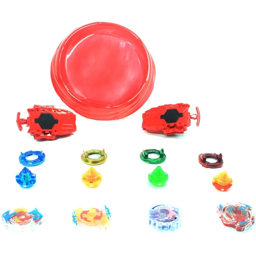 Kit com 4 peoes beyblade metal burst 2 lancadores 2 cordinha arena xun