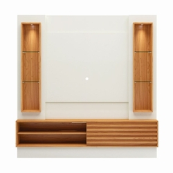 Painel 180 Cm C/ 1 Porta De Correr+ Led Mdf Tb138L Wj Off White / Freijo - Dalla Costa Menor preço em Painel 180 Cm C/ 1 Porta De Correr+ Led Mdf Tb138L Wj Off White / Freijo - Dalla Costa