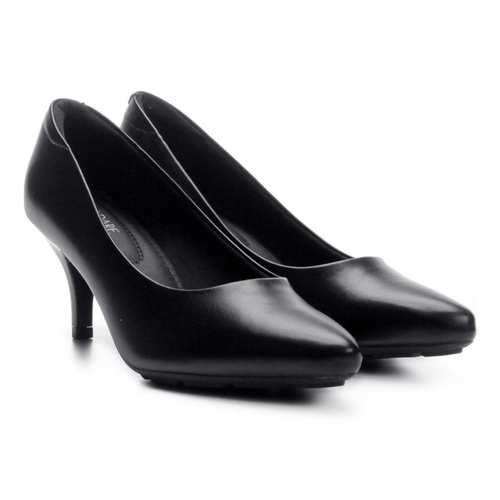 sapato feminino salto baixo preto modare