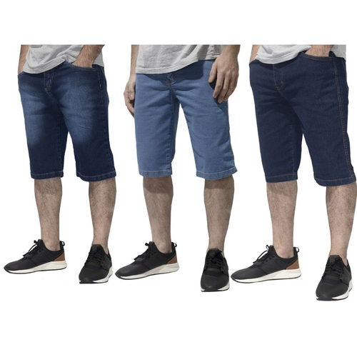 bermuda jeans com lycra masculina