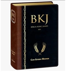 Biblia King James 1611 Com Estudo Holman - Marrom Com Preto - Bv Books Menor preço em Biblia King James 1611 Com Estudo Holman - Marrom Com Preto - Bv Books