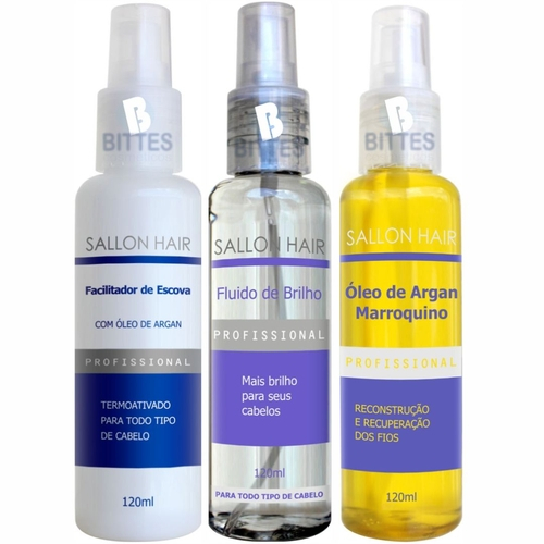 Qual o preço do(a)Combo Facilitador Sallon Hair Fluido de Brilho Óleo de Argan Combo Facilitador Sallon Hair Fluido de Brilho Óleo de Argan