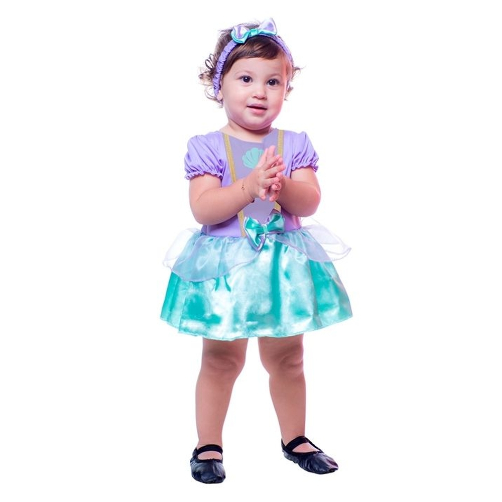 Roupa Bebê Romper Saia Ariel Pequena Sereia em Promoção na Americanas