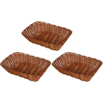 Kit Cesta Retangular Fibra Sintética 25cm 3 Unidades - Yazi