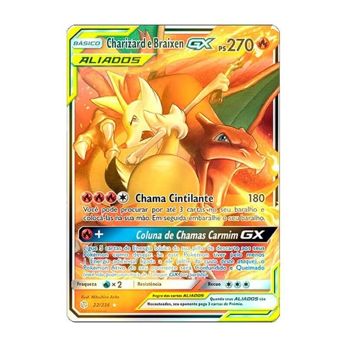 Carta Pokémon Charizard E Braixen Gx Full Art Sol E Lua 230