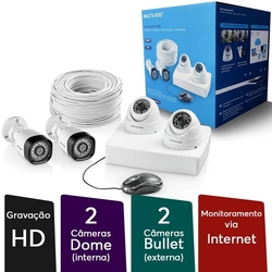 Kit Segurança DVR AHD 720P + 2 Câmeras Bullet e 2 Câmeras Dome 12 LED Branco SE118 Multilaser é boa?