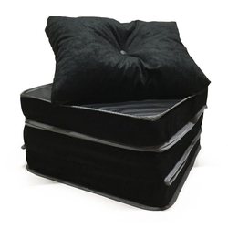 Puff Solteiro Multiuso 3 Em 1 + Travesseiro - Suede Preto é boa?
