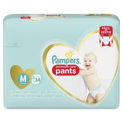 Menor preço em Fralda Pampers Pants Premium Care M 34 unidades