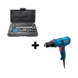 Furadeira Parafusadeira elétrica. 3/8" 400WW GSR714E + Jogo de soquete 40 peças - Bosch é boa?