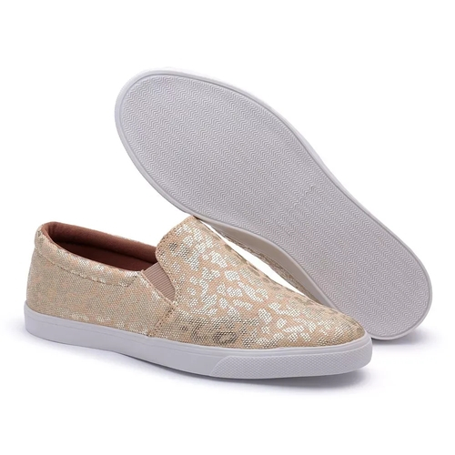 slip on feminino dourado