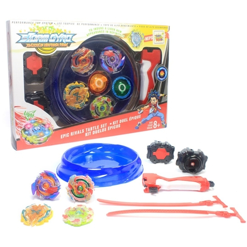 Kit com 4 peoes beyblade metal burst 2 lancadores 2 cordinha arena xun