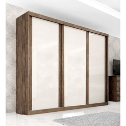 Guarda Roupa Casal Sevilha Mdp 3 Portas Correr 6 Gavetas Chocolate/off-white Menor preço em Guarda Roupa Casal Sevilha Mdp 3 Portas Correr 6 Gavetas Chocolate/off-white