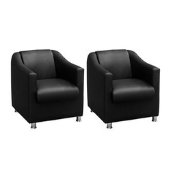 Menor preço em Kit 02 Poltronas Decorativa Tila Corino Preta