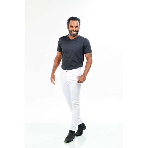 calça skinny branca masculina