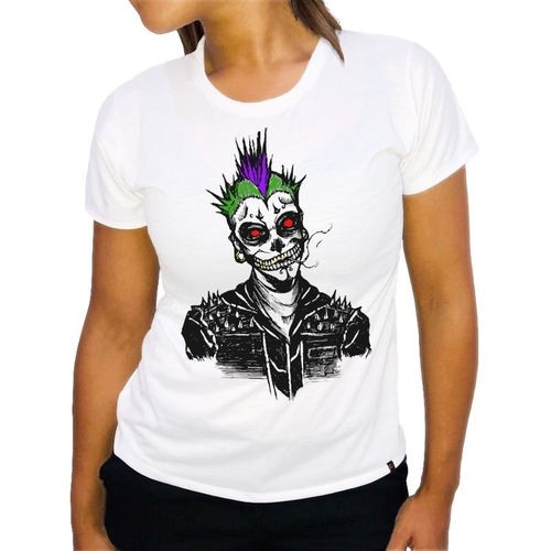 camiseta caveira feminina