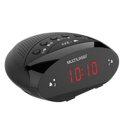 Menor preço em Rádio Relógio Multilaser SP352 FM 3W Preto