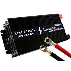 Inversor de Tensão Veicular Um Mais - 2000w - 12v para 220v - Onda Modificada - 4 Tomadas Menor preço em Inversor de Tensão Veicular Um Mais - 2000w - 12v para 220v - Onda Modificada - 4 Tomadas