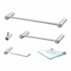 Menor preço em Kit Acessórios para Banheiro 5 Peças Luxo Slim 500LS Grego Metal