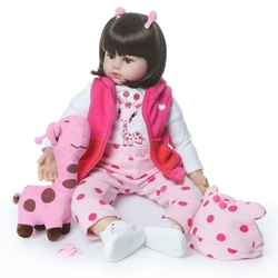 Boneca Bebe Reborn Girafinha 48cm Corpo 100% Silicone - Cor