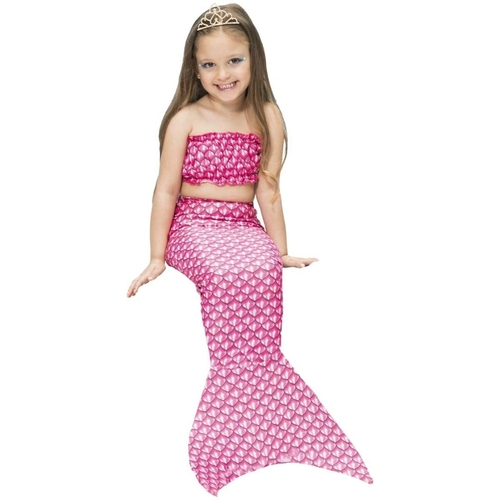 Fantasia Carnaval Sereia Infantil Rosa com Cauda e Tiara Top no Shoptime