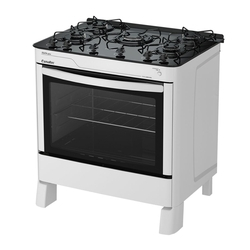 Fogão De Piso 5 Bocas Esmaltec Ágata Glass Mesa Vidro Branco Bivolt é boa?