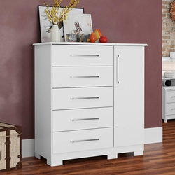 Cômoda Sapateira 100% MDF 5 Gavetas Adele Branco Menor preço em Cômoda Sapateira 100% MDF 5 Gavetas Adele Branco