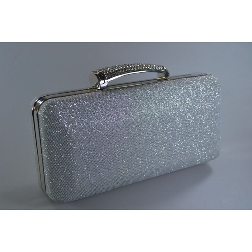 silver sparkly clutch bolsa