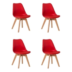 Menor preço em Conjunto 04 Cadeiras Eames Wood Leda Design