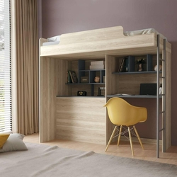 Cama multifuncional alta com escrivaninha prateleiras nichos e escada Conect Nevada Grafite Menor preço em Cama multifuncional alta com escrivaninha prateleiras nichos e escada Conect Nevada Grafite