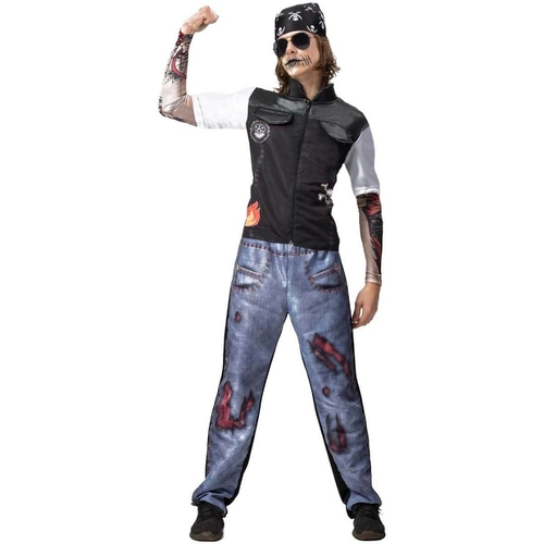 Fantasia de Halloween Pirata Zumbi Adulto Masculino Com Tapa olho GG 48-50