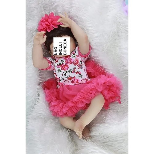 Roupa De Natal Para Bebê Menina Ou Boneca Reborn Body Tule