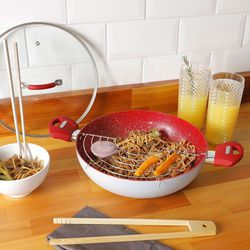 Panela Wok com tampa Power Taste - 28 cm - La Cuisine Menor preço em Panela Wok com tampa Power Taste - 28 cm - La Cuisine