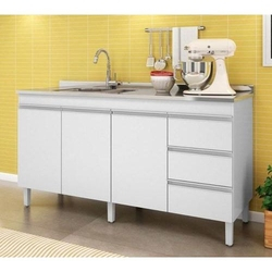 Balcão Gabinete de Pia 159cm Karen 3 Portas Branco Peternella Móveis é boa?