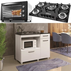 Kit Balcão Branco Com Forno 48 Litros 110v e Fogão Tripla Chama 5 Bocas é boa?