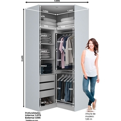 Módulo Canto Closet com Espelho 02 Portas Exclusive M226-Henn - Branco é boa?