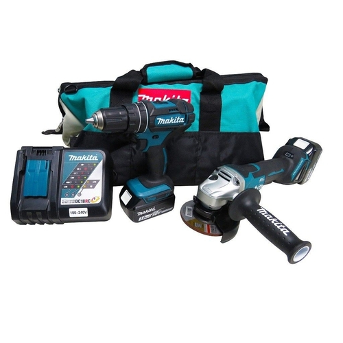 Combo Esmerilhadeira DGA458 Parafusadeira DHP482 DLX2165 Makita