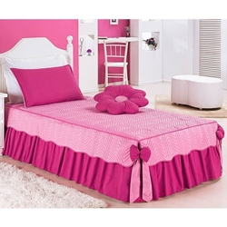 Colcha Solteiro Padrão Mariana 03 Peças Tecido Microfibra com Almofada - Pink Menor preço em Colcha Solteiro Padrão Mariana 03 Peças Tecido Microfibra com Almofada - Pink