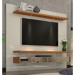 Painel Home Suspenso p/ TV até 65" com LED e espelhos TB108E Dalla Costa off White/Freijo Menor preço em Painel Home Suspenso p/ TV até 65" com LED e espelhos TB108E Dalla Costa off White/Freijo